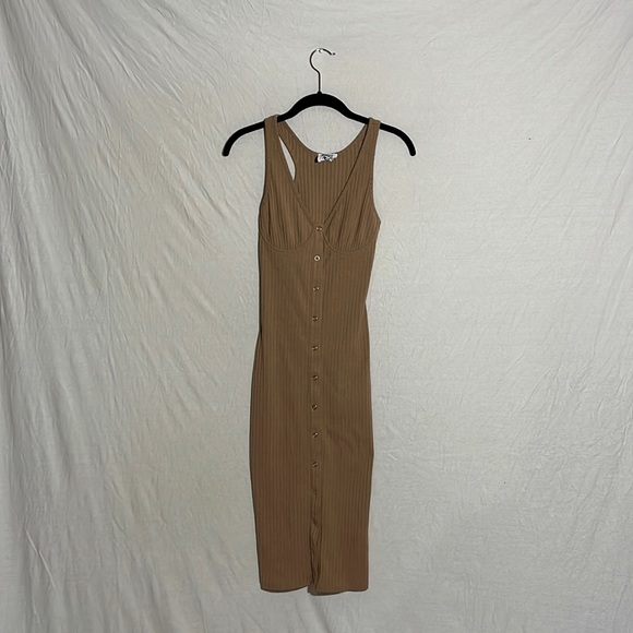 Princess polly, tight tan dress, size 2 - Picture 1 of 3
